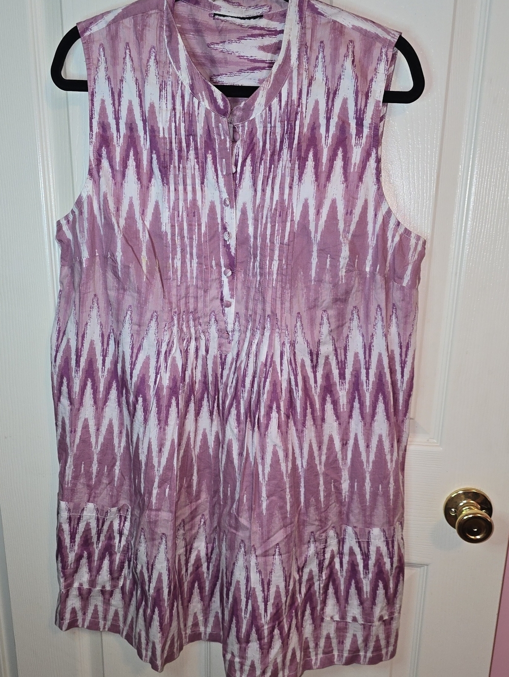 Style & Co. Purple and White‎ Sleeveless Midi Dress